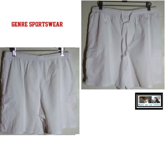 Genre Sport White Denim Shorts Size 14" - Picture 1 of 4